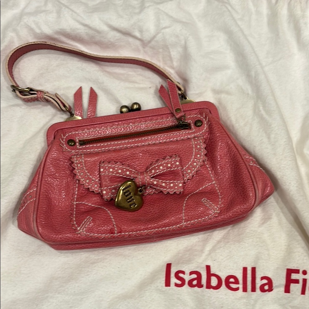 Isabella Fiore Pink Shoulder Bag with Vintage Design
